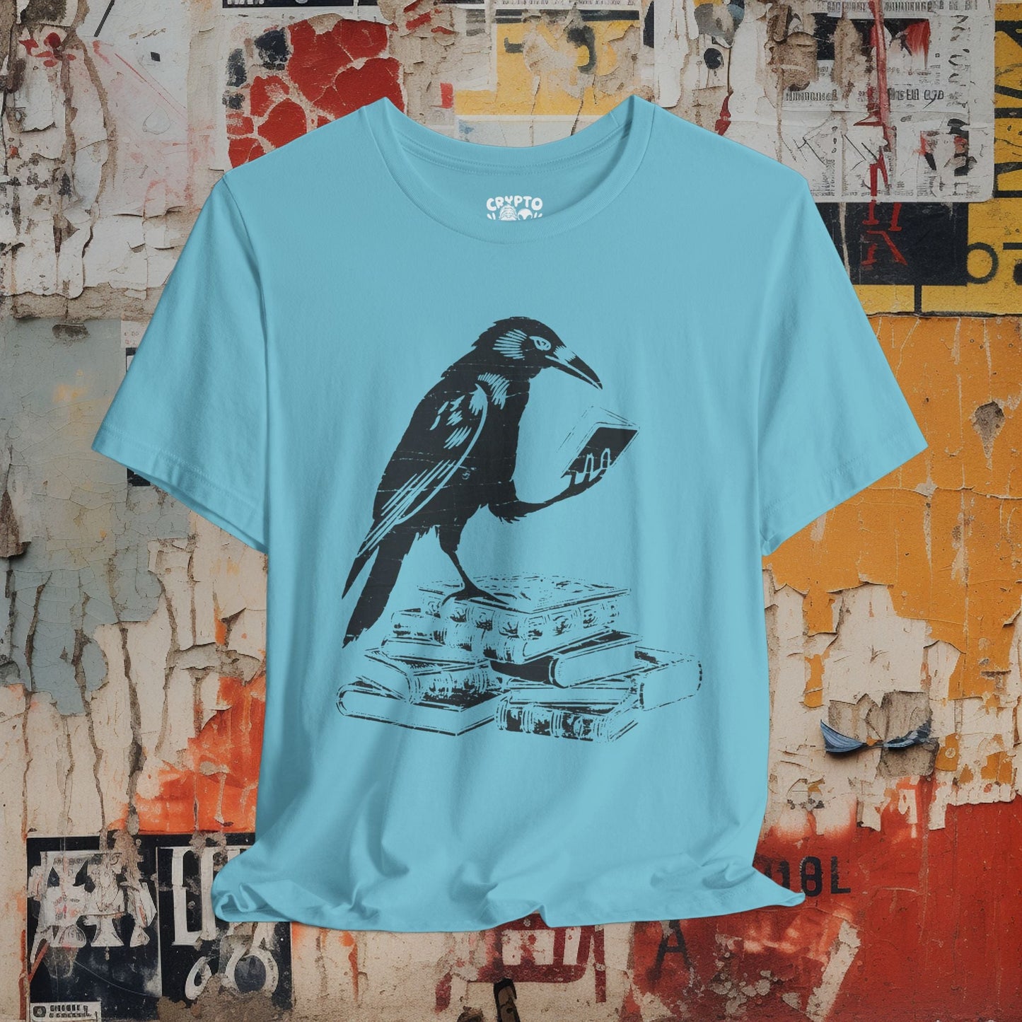 T-Shirt - Crow Reading Books | Unisex T-shirt | Funny, Animals, Books from Crypto Zoo Tees