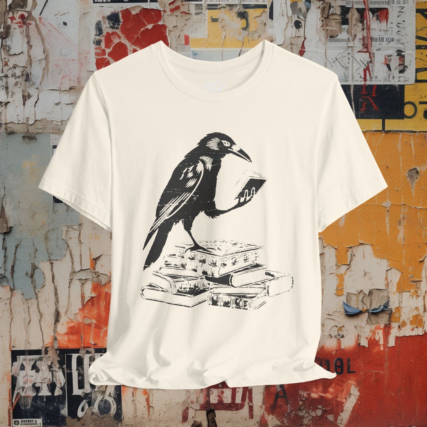 T-Shirt - Crow Reading Books | Unisex T-shirt | Funny, Animals, Books from Crypto Zoo Tees