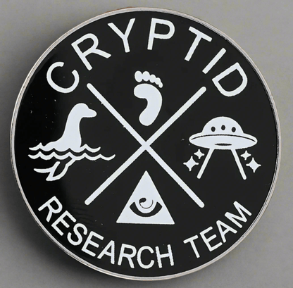  - Cryptid Research Team Pinback Button | Pinback Button | Cryptids, Funny from Crypto Zoo Tees