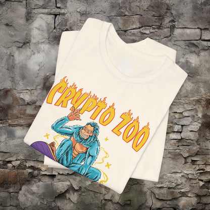 T-Shirt - Crypto Zoo Bigfoot on Skateboard | Bella + Canvas Unisex T-shirt from Crypto Zoo Tees