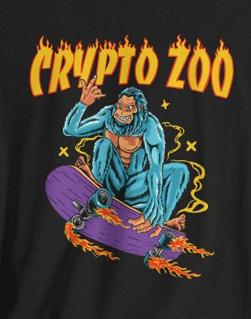 T-Shirt - Crypto Zoo Bigfoot on Skateboard | Bella + Canvas Unisex T-shirt from Crypto Zoo Tees