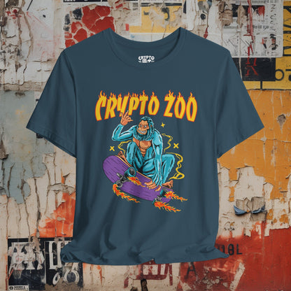 T-Shirt - Crypto Zoo Bigfoot on Skateboard | Bella + Canvas Unisex T-shirt from Crypto Zoo Tees