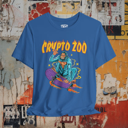 T-Shirt - Crypto Zoo Bigfoot on Skateboard | Bella + Canvas Unisex T-shirt from Crypto Zoo Tees