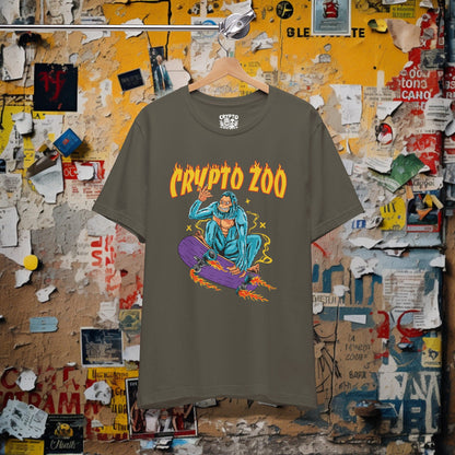 T-Shirt - Crypto Zoo Bigfoot on Skateboard | Bella + Canvas Unisex T-shirt from Crypto Zoo Tees