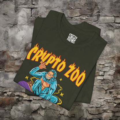 T-Shirt - Crypto Zoo Bigfoot on Skateboard | Bella + Canvas Unisex T-shirt from Crypto Zoo Tees