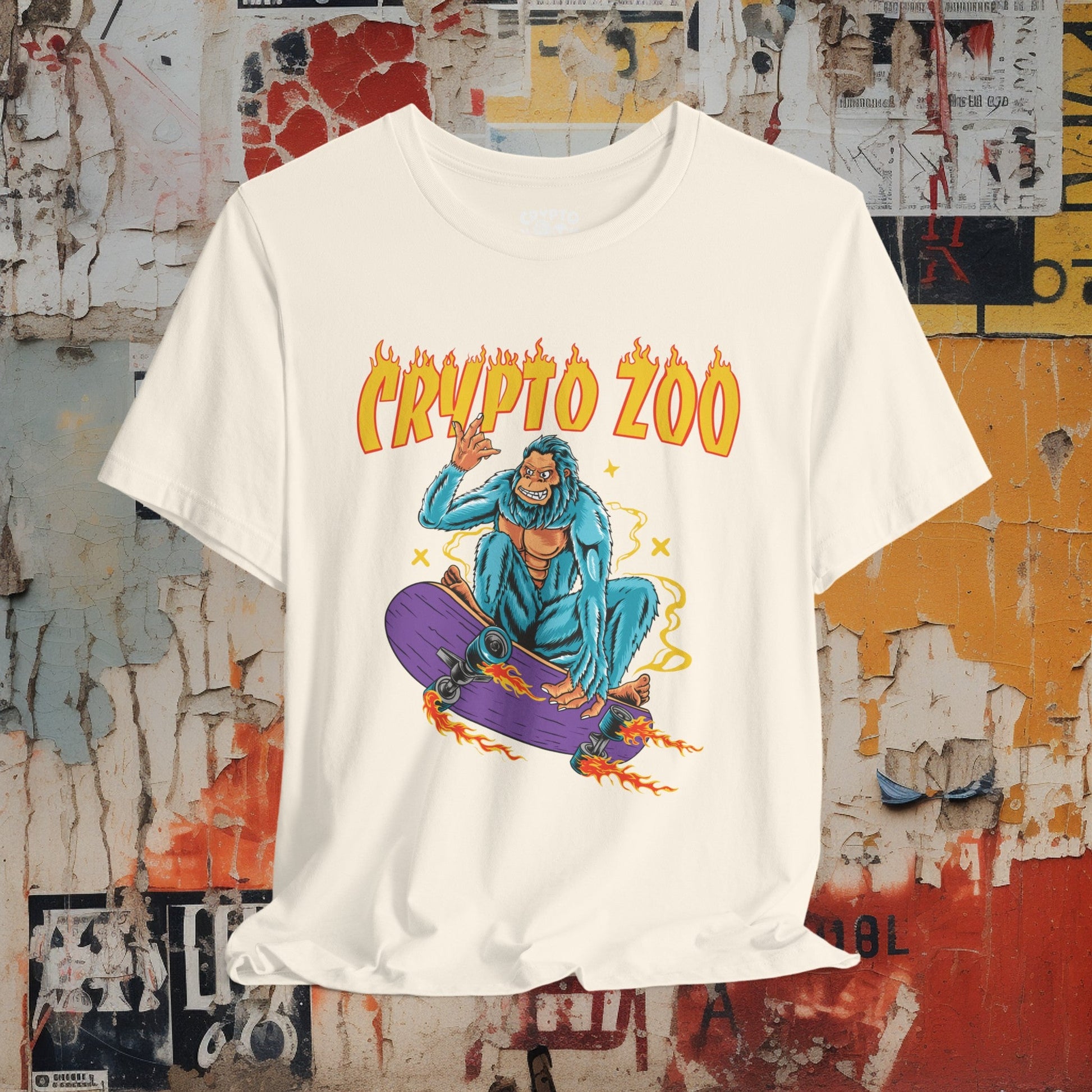 T-Shirt - Crypto Zoo Bigfoot on Skateboard | Bella + Canvas Unisex T-shirt from Crypto Zoo Tees