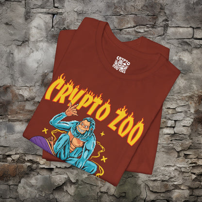 T-Shirt - Crypto Zoo Bigfoot on Skateboard | Bella + Canvas Unisex T-shirt from Crypto Zoo Tees