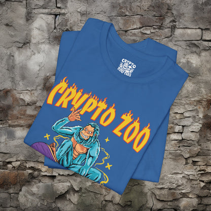 T-Shirt - Crypto Zoo Bigfoot on Skateboard | Bella + Canvas Unisex T-shirt from Crypto Zoo Tees