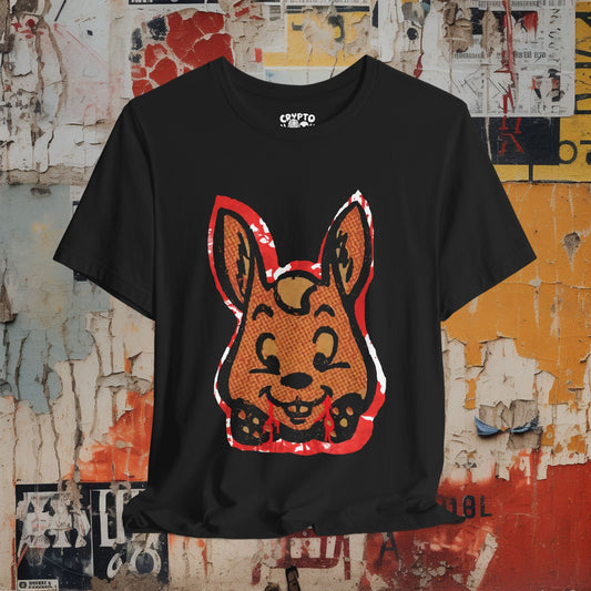 T-Shirt - Cute Devil Bunny with Blood Tee | Unisex T-shirt | Funny, Animals | Punk, Gothic, Alternative from Crypto Zoo Tees