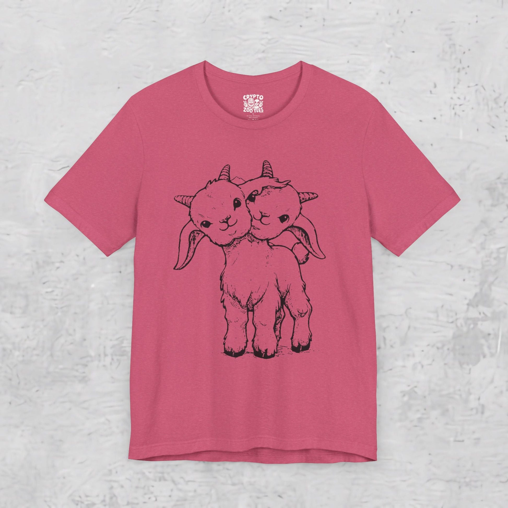 T-Shirt - Cute Two - Headed Goat | Unisex T-shirt | Animals | Goth, Funny from Crypto Zoo Tees