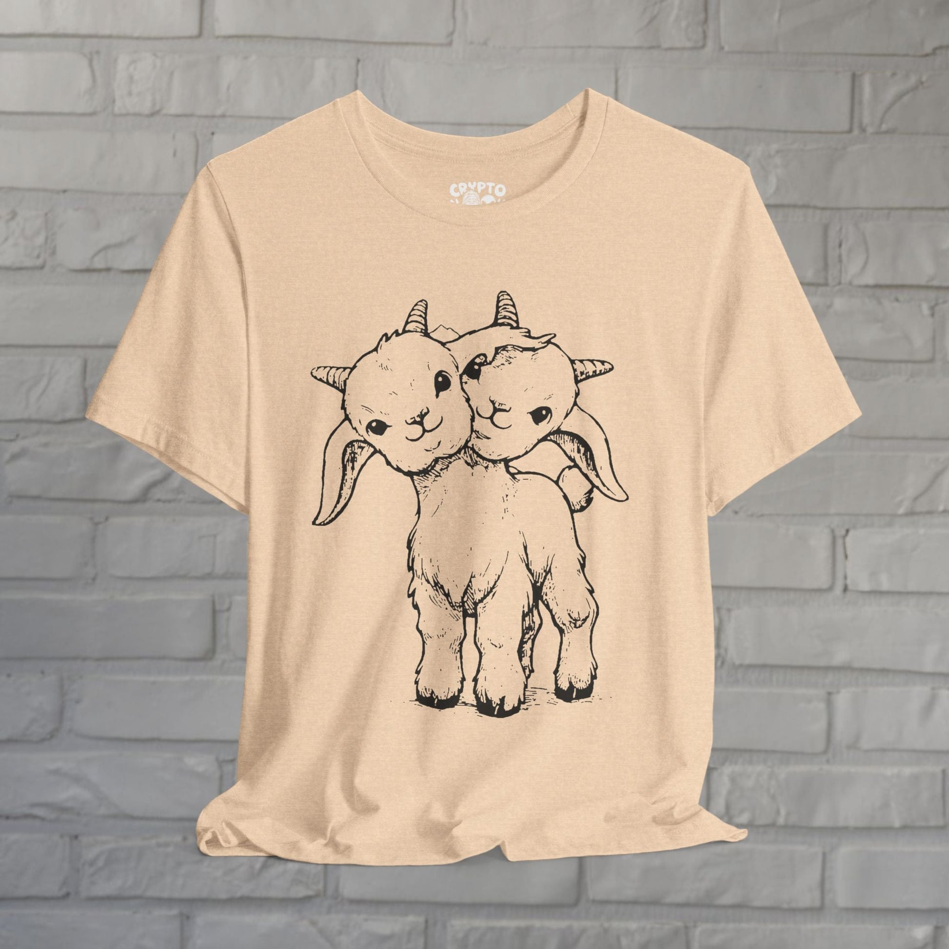 T-Shirt - Cute Two - Headed Goat | Unisex T-shirt | Animals | Goth, Funny from Crypto Zoo Tees