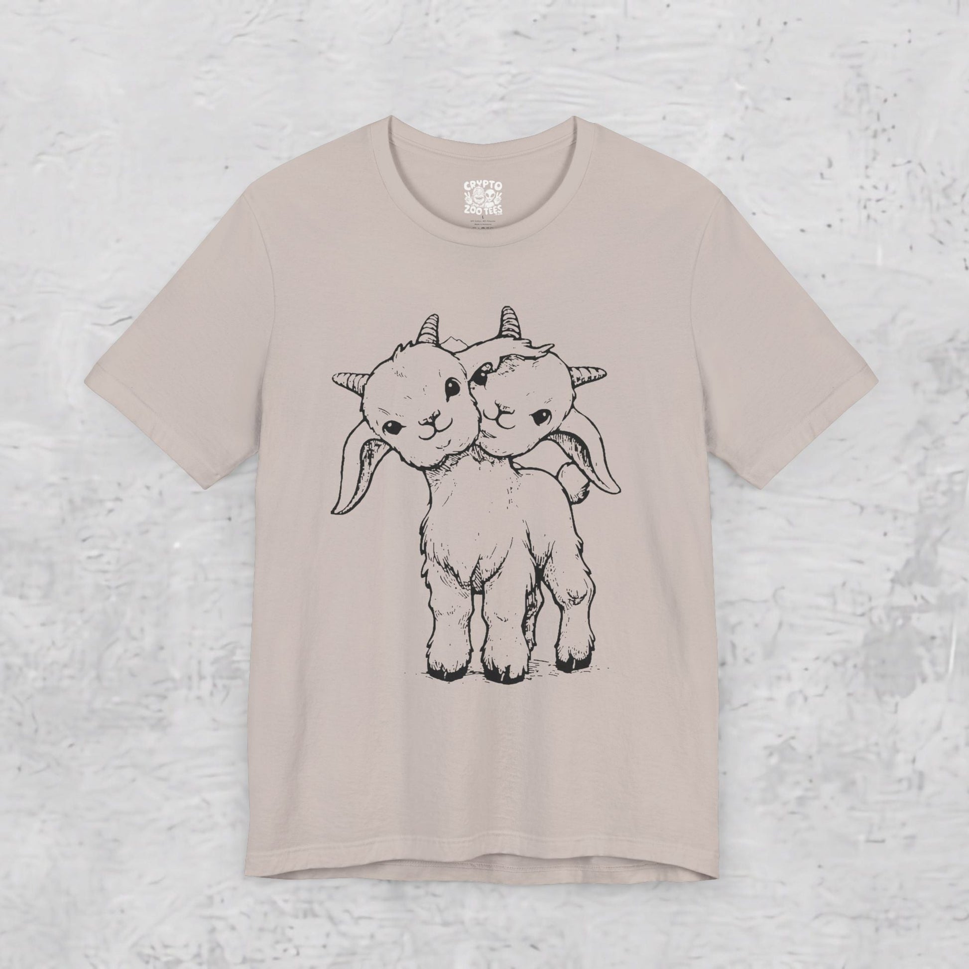 T-Shirt - Cute Two - Headed Goat | Unisex T-shirt | Animals | Goth, Funny from Crypto Zoo Tees