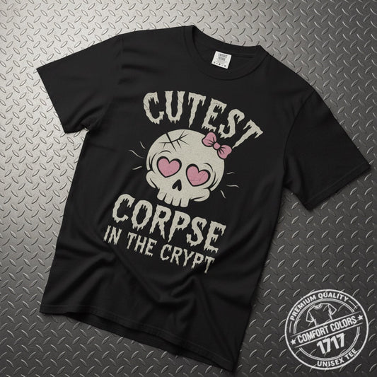 T-Shirt - Cutest Corpse Shirt | Unisex Heavy Vintage - Unisex Comfort Colors 1717 | Horror, Halloween | Goth/Gothic from Crypto Zoo Tees