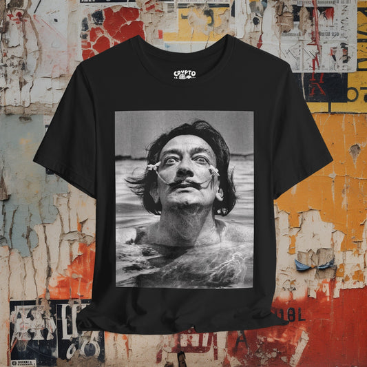 T-Shirt - Dali "Bathing with Flowers in Mustache" | Bella + Canvas Unisex T-shirt from Crypto Zoo Tees