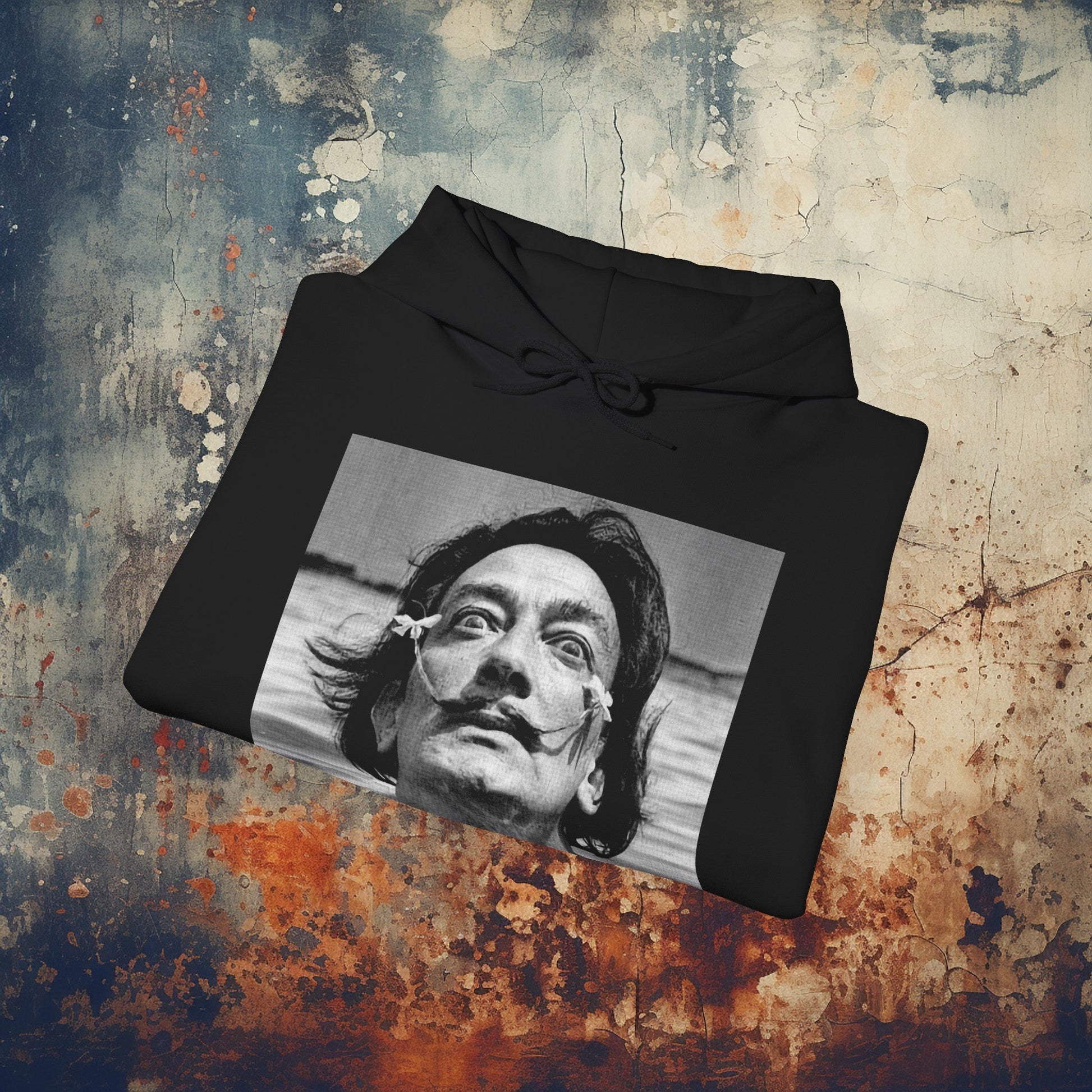 Hoodie - Dali "Bathing with Flowers in Mustache" | Hoodie | Hooded Sweatshirt from Crypto Zoo Tees