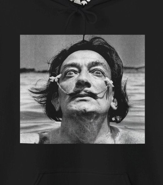 Hoodie - Dali "Bathing with Flowers in Mustache" | Hoodie | Hooded Sweatshirt from Crypto Zoo Tees