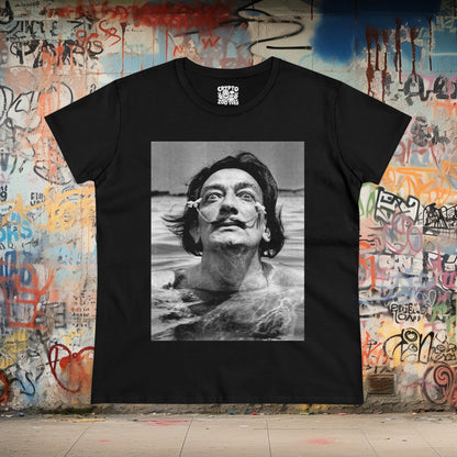 T-Shirt - Dali "Bathing with Flowers in Mustache" | Women's T-Shirt | Cotton Tee from Crypto Zoo Tees