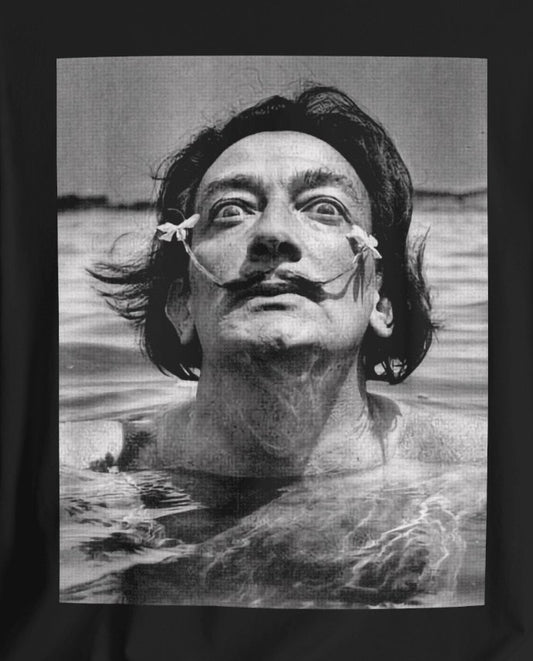 T-Shirt - Dali "Bathing with Flowers in Mustache" | Women's T-Shirt | Cotton Tee from Crypto Zoo Tees