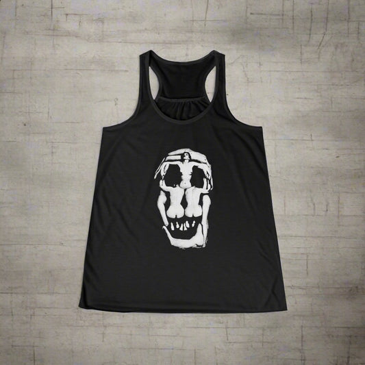 Tank Top - Dali Human Skull | Ladies Racerback Tank Top from Crypto Zoo Tees