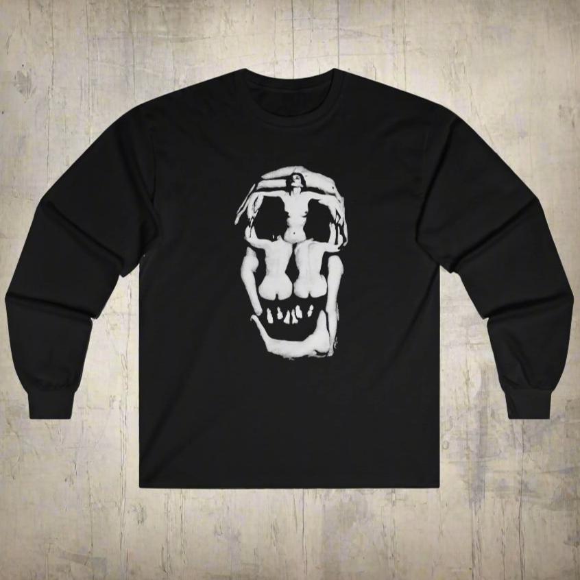 Long - sleeve - Dali Human Skull | Long Sleeve T - shirt from Crypto Zoo Tees