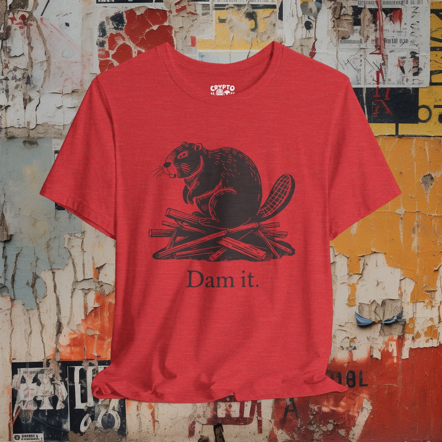 T-Shirt - DAM IT BEAVER Tee, Retro Graphic Shirt, Funny Quirky T-Shirt, Unique Unisex Apparel, Chicken Tee, Edgy Nostalgic Shirt from Crypto Zoo Tees