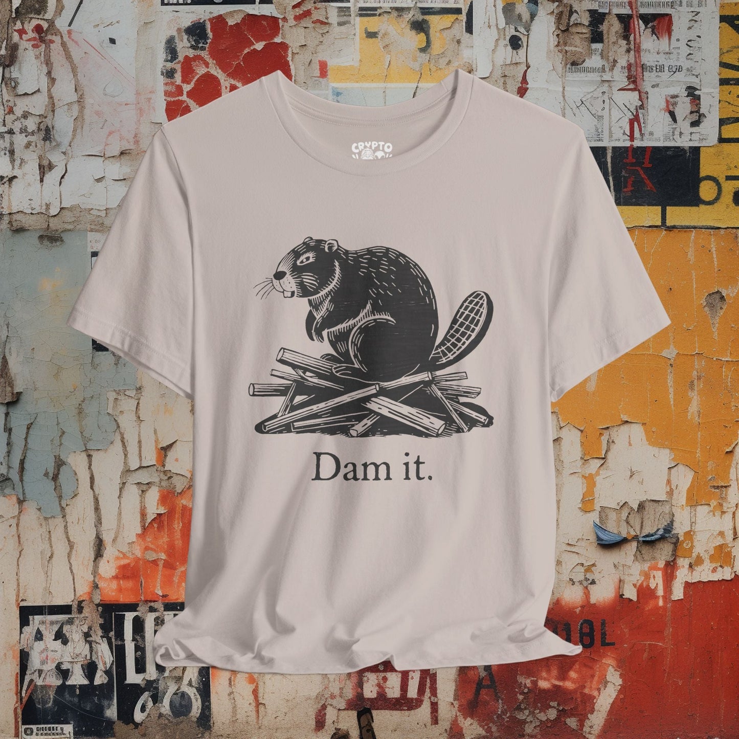 T-Shirt - DAM IT BEAVER Tee, Retro Graphic Shirt, Funny Quirky T-Shirt, Unique Unisex Apparel, Chicken Tee, Edgy Nostalgic Shirt from Crypto Zoo Tees