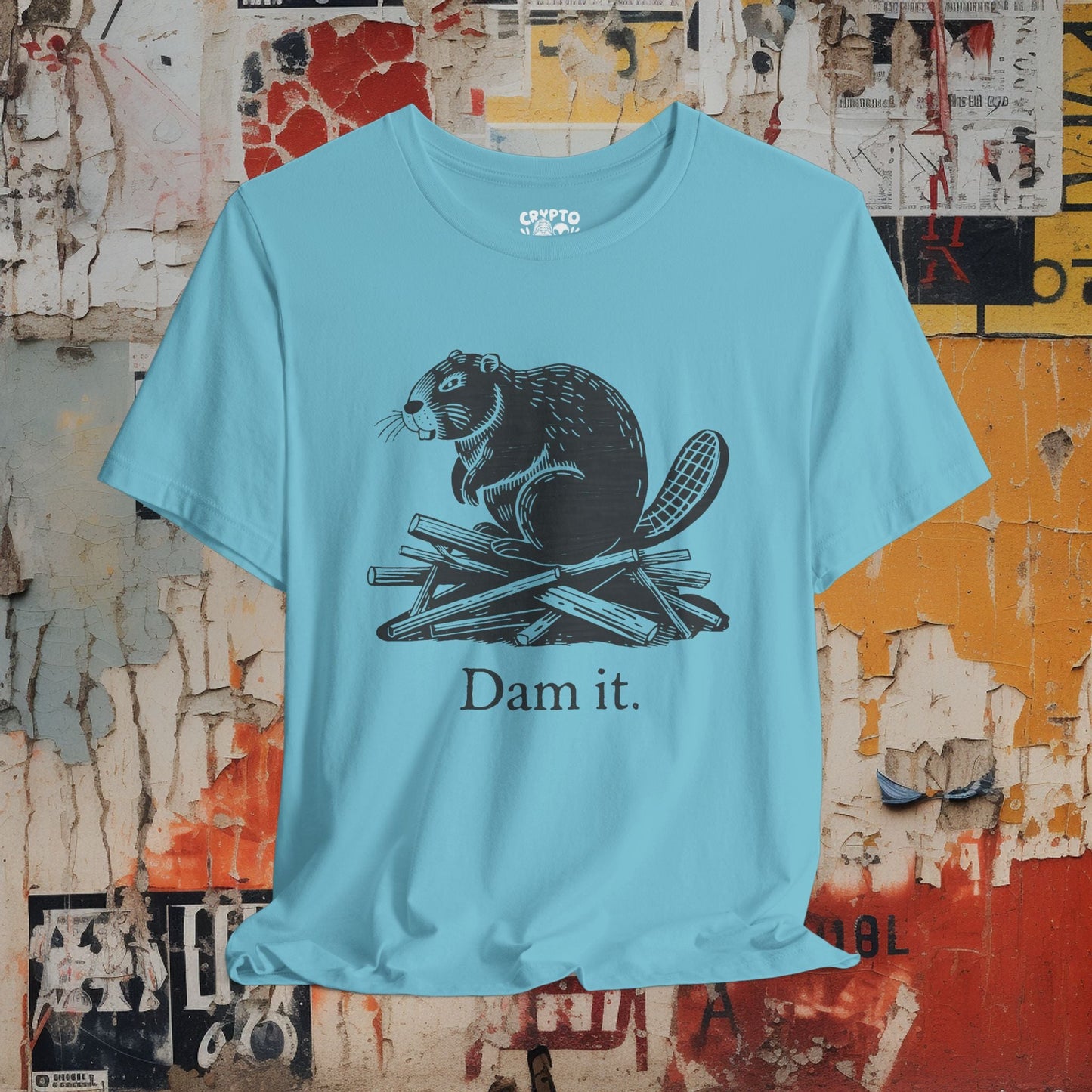 T-Shirt - DAM IT BEAVER Tee, Retro Graphic Shirt, Funny Quirky T-Shirt, Unique Unisex Apparel, Chicken Tee, Edgy Nostalgic Shirt from Crypto Zoo Tees