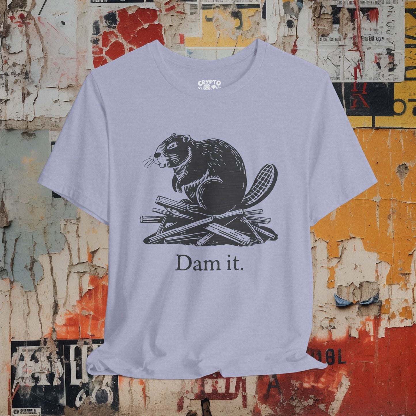 T-Shirt - DAM IT BEAVER Tee, Retro Graphic Shirt, Funny Quirky T-Shirt, Unique Unisex Apparel, Chicken Tee, Edgy Nostalgic Shirt from Crypto Zoo Tees