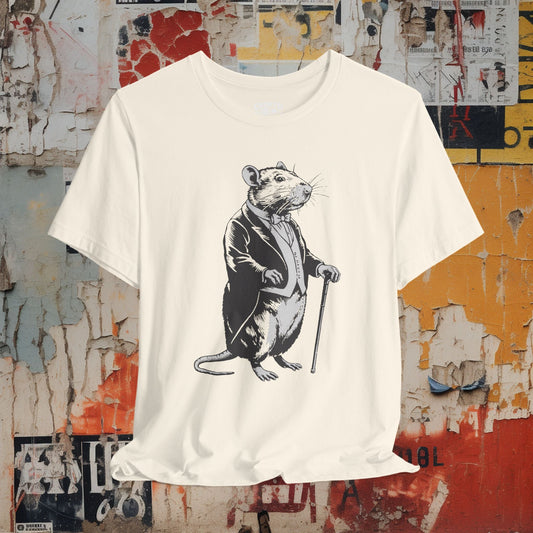 T-Shirt - DAPPER RAT Tee, Retro Graphic Shirt, Funny Quirky T-Shirt, Unique Unisex Apparel, Chicken Tee, Edgy Nostalgic Shirt from Crypto Zoo Tees