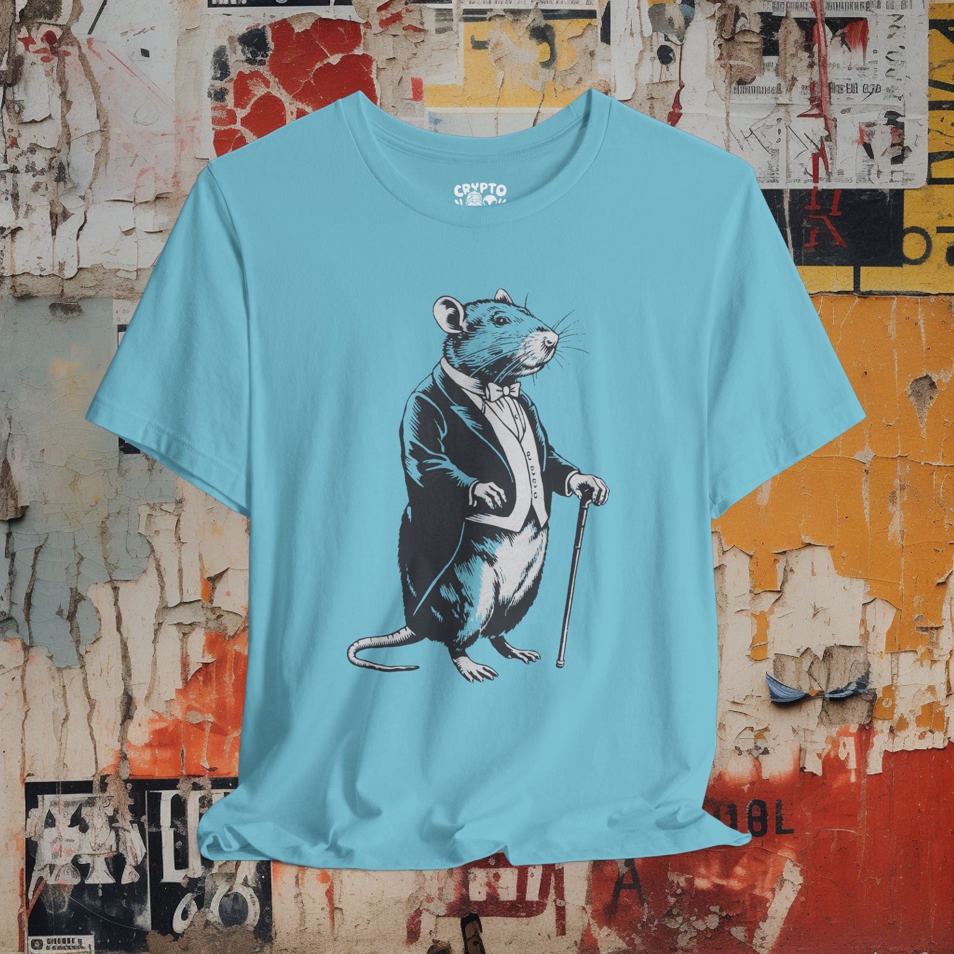 T-Shirt - DAPPER RAT Tee, Retro Graphic Shirt, Funny Quirky T-Shirt, Unique Unisex Apparel, Chicken Tee, Edgy Nostalgic Shirt from Crypto Zoo Tees