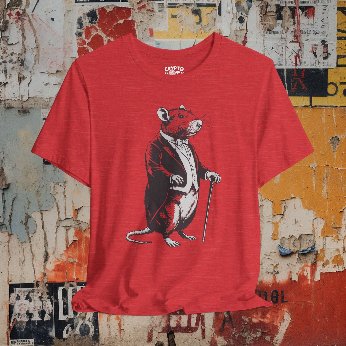 T-Shirt - DAPPER RAT Tee, Retro Graphic Shirt, Funny Quirky T-Shirt, Unique Unisex Apparel, Chicken Tee, Edgy Nostalgic Shirt from Crypto Zoo Tees