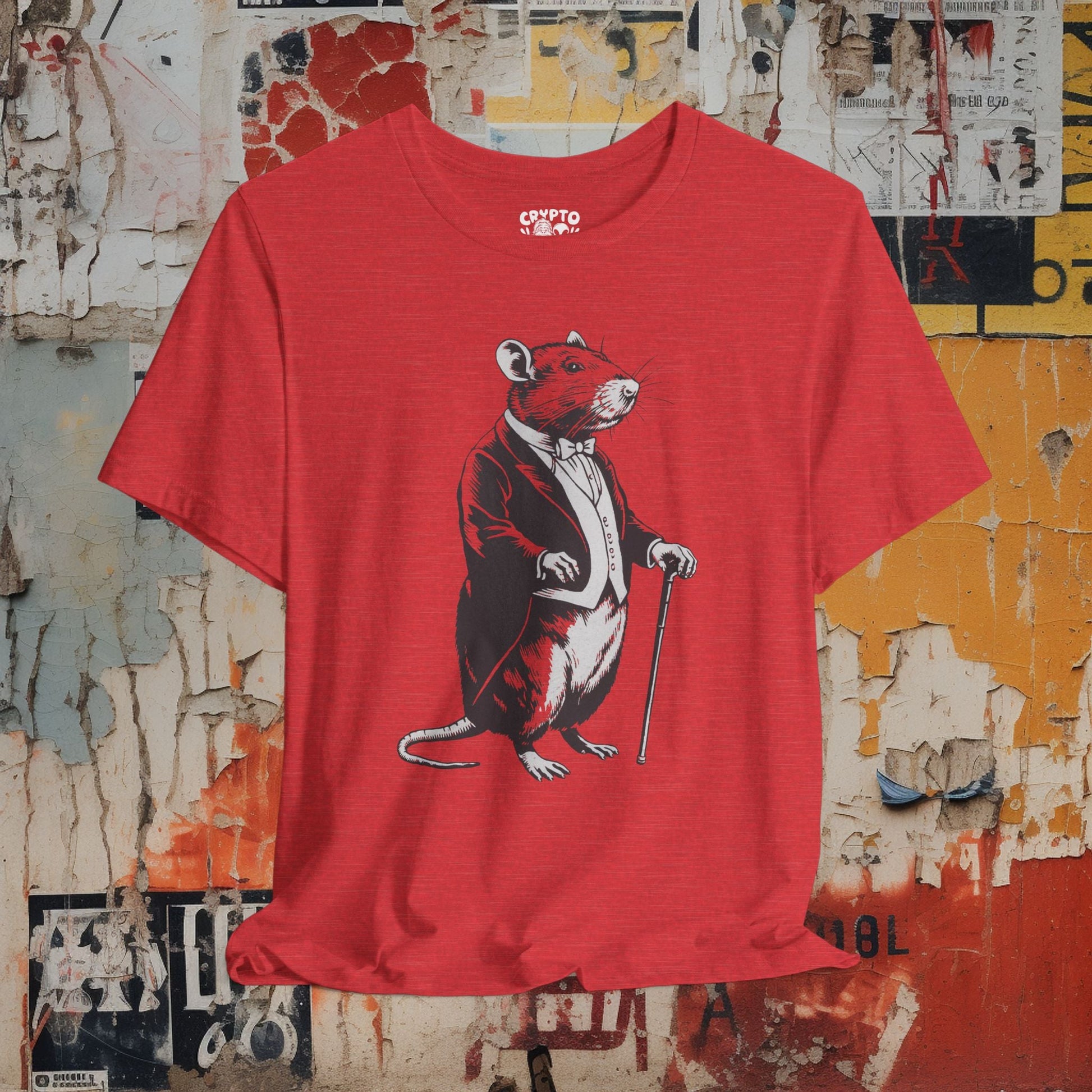 T-Shirt - DAPPER RAT Tee, Retro Graphic Shirt, Funny Quirky T-Shirt, Unique Unisex Apparel, Chicken Tee, Edgy Nostalgic Shirt from Crypto Zoo Tees