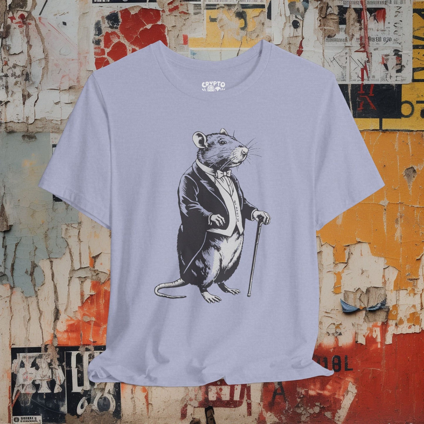 T-Shirt - DAPPER RAT Tee, Retro Graphic Shirt, Funny Quirky T-Shirt, Unique Unisex Apparel, Chicken Tee, Edgy Nostalgic Shirt from Crypto Zoo Tees