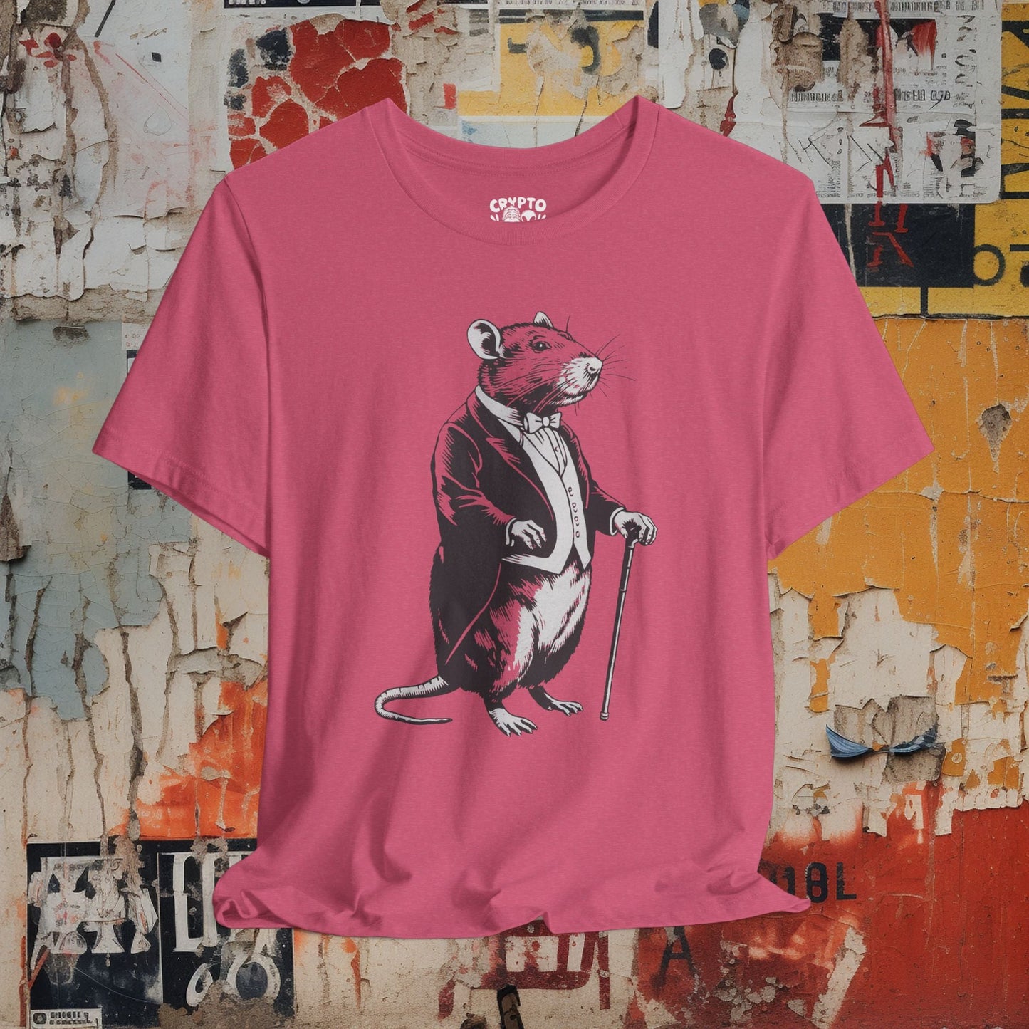 T-Shirt - DAPPER RAT Tee, Retro Graphic Shirt, Funny Quirky T-Shirt, Unique Unisex Apparel, Chicken Tee, Edgy Nostalgic Shirt from Crypto Zoo Tees