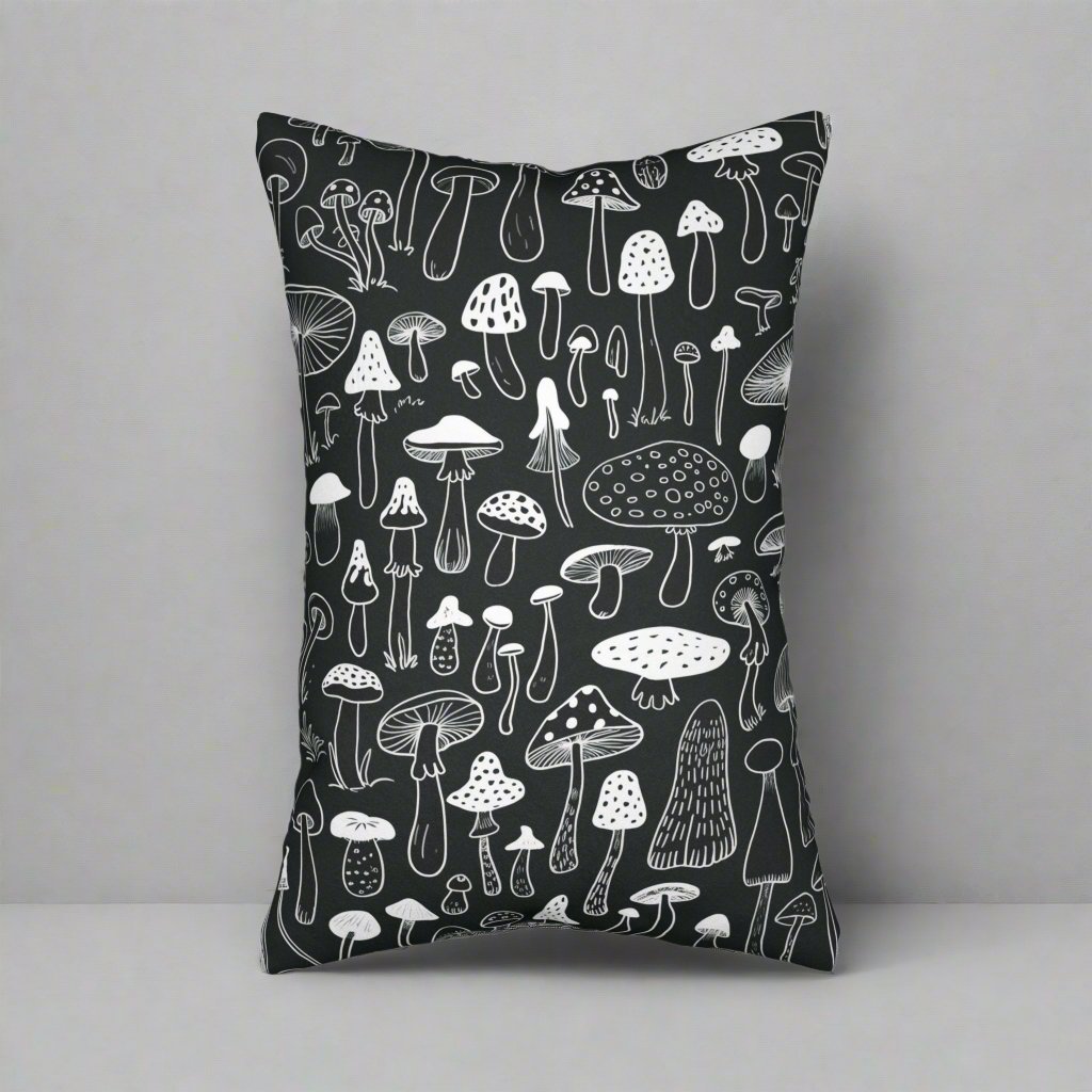 Home Decor - Dark Mushroom | Nature, Fungi, Outdoors | Spun Polyester Pillow | Pillow Included! from Crypto Zoo Tees