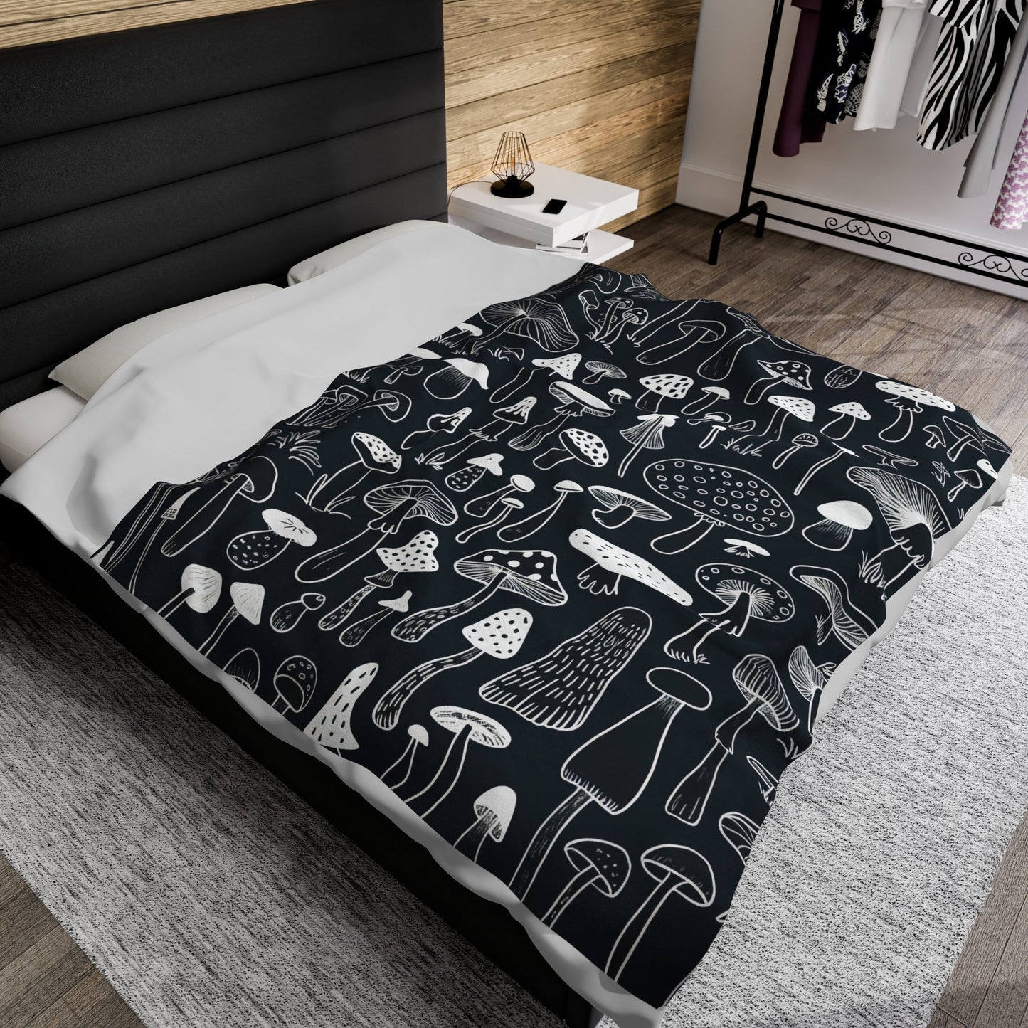 All Over Prints - Dark Mushroom | Polyester Blanket | 2 Different Sizes from Crypto Zoo Tees