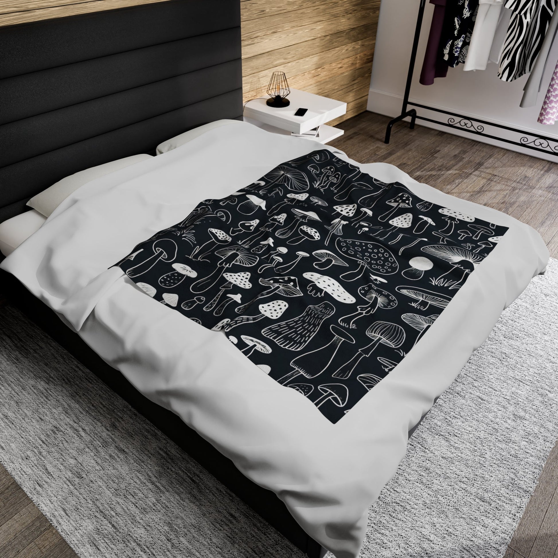 All Over Prints - Dark Mushroom | Polyester Blanket | 2 Different Sizes from Crypto Zoo Tees