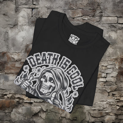 T-Shirt - Death Is Cool Tee with Grim Reaper | Bella + Canvas Unisex T-shirt from Crypto Zoo Tees