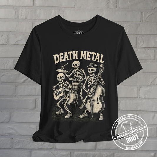 T-Shirt - Death Metal Cowboy | Unisex T-shirt (Bella+Canvas 3001) | Horror, Funny | Rockabilly from Crypto Zoo Tees