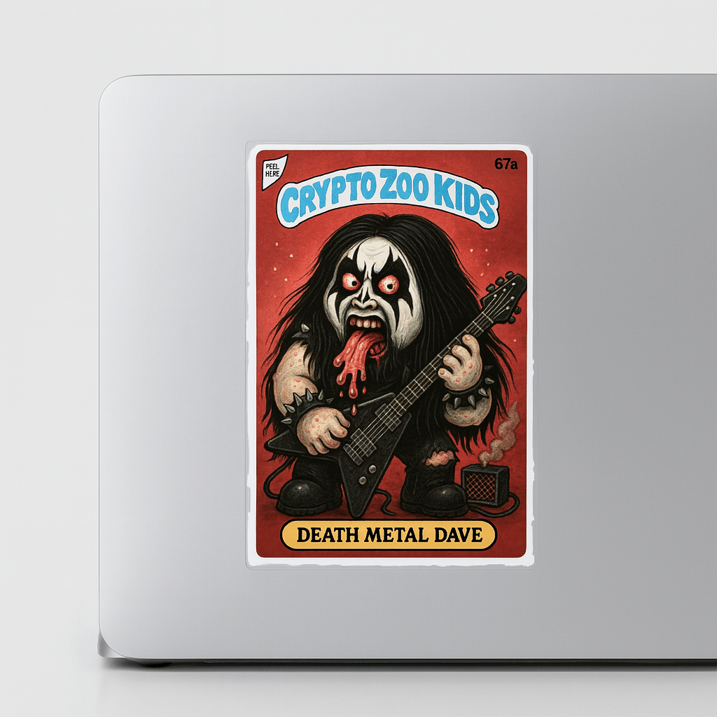 Paper products - Death Metal Dave Sticker | Cryptids, Music | Metal, Punk from Crypto Zoo Tees