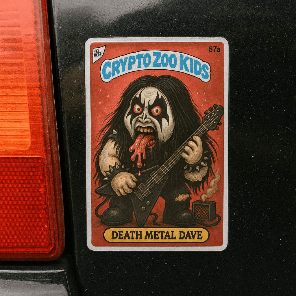Paper products - Death Metal Dave Sticker | Cryptids, Music | Metal, Punk from Crypto Zoo Tees