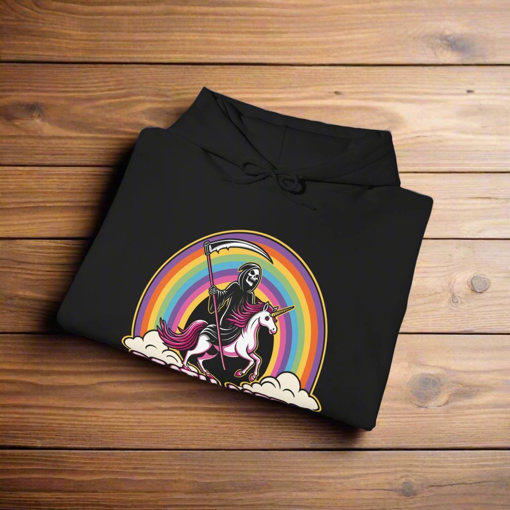 Hoodie - Death Metal Rainbow Single Sided Hoodie from Crypto Zoo Tees