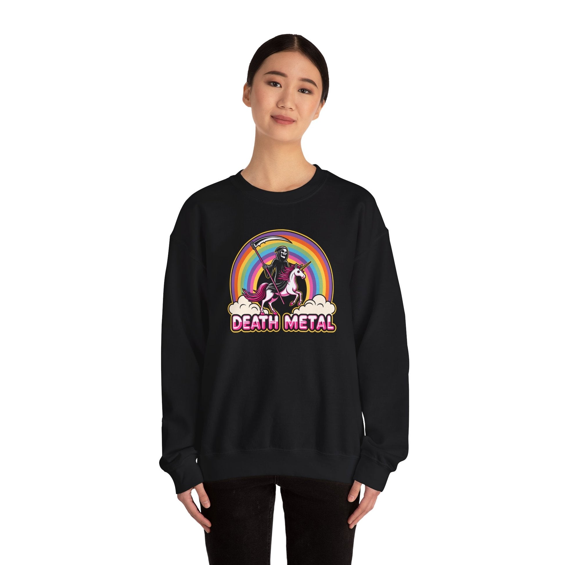 Sweatshirt - DEATH METAL RAINBOW Sweatshirt from Crypto Zoo Tees