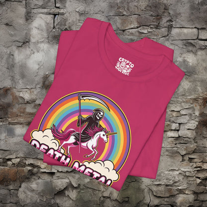 T-Shirt - Death Metal Rainbow Unicorn | Bella + Canvas Unisex T-shirt from Crypto Zoo Tees