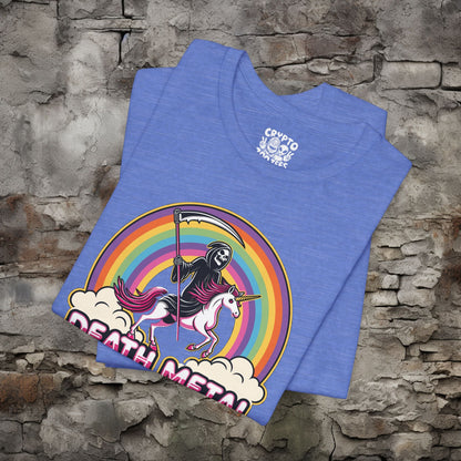 T-Shirt - Death Metal Rainbow Unicorn | Bella + Canvas Unisex T-shirt from Crypto Zoo Tees