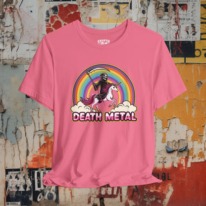 T-Shirt - Death Metal Rainbow Unicorn | Bella + Canvas Unisex T-shirt from Crypto Zoo Tees