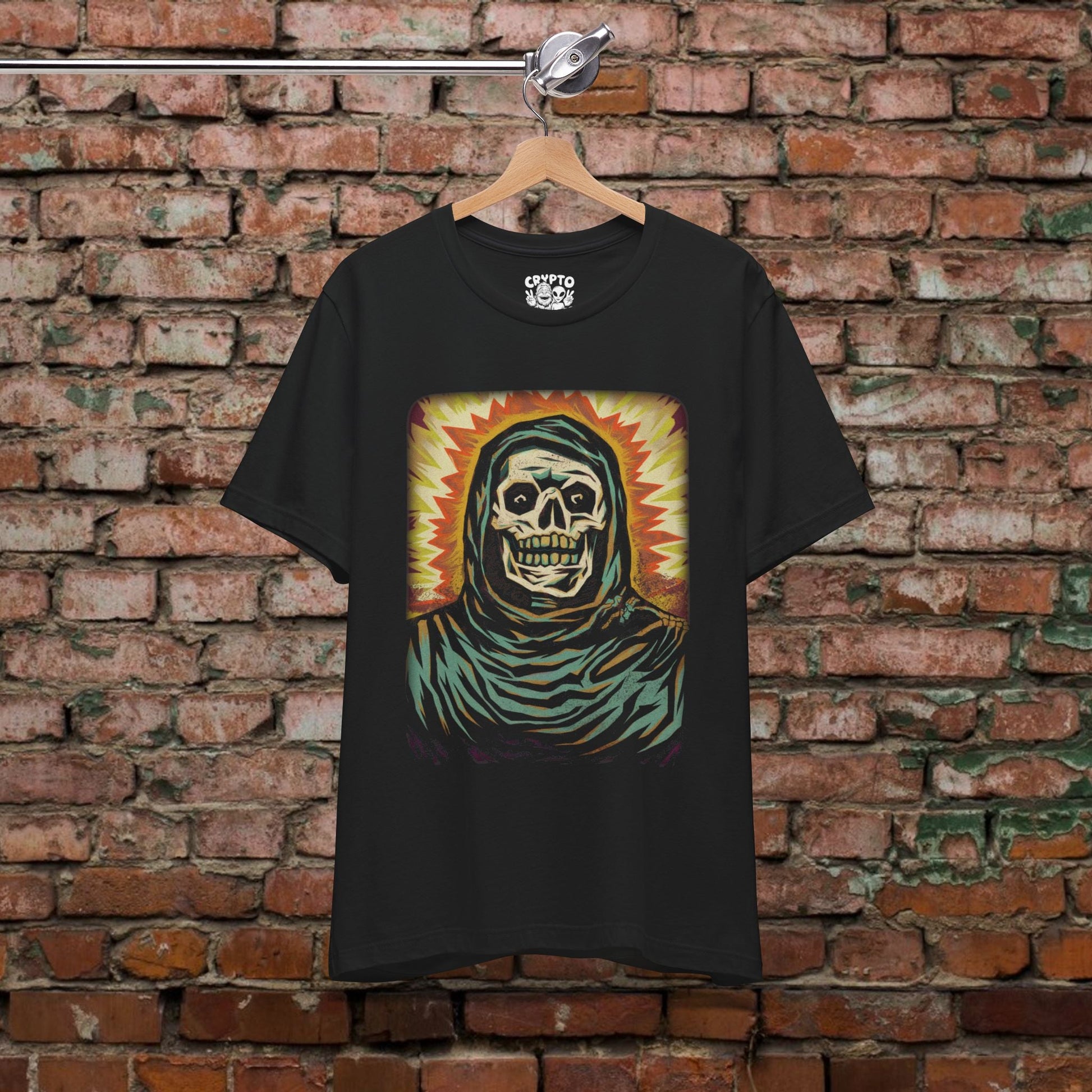 T-Shirt - Death Skeleton | Unisex T-shirt | Skulls & Skeletons, Comics | Goth from Crypto Zoo Tees