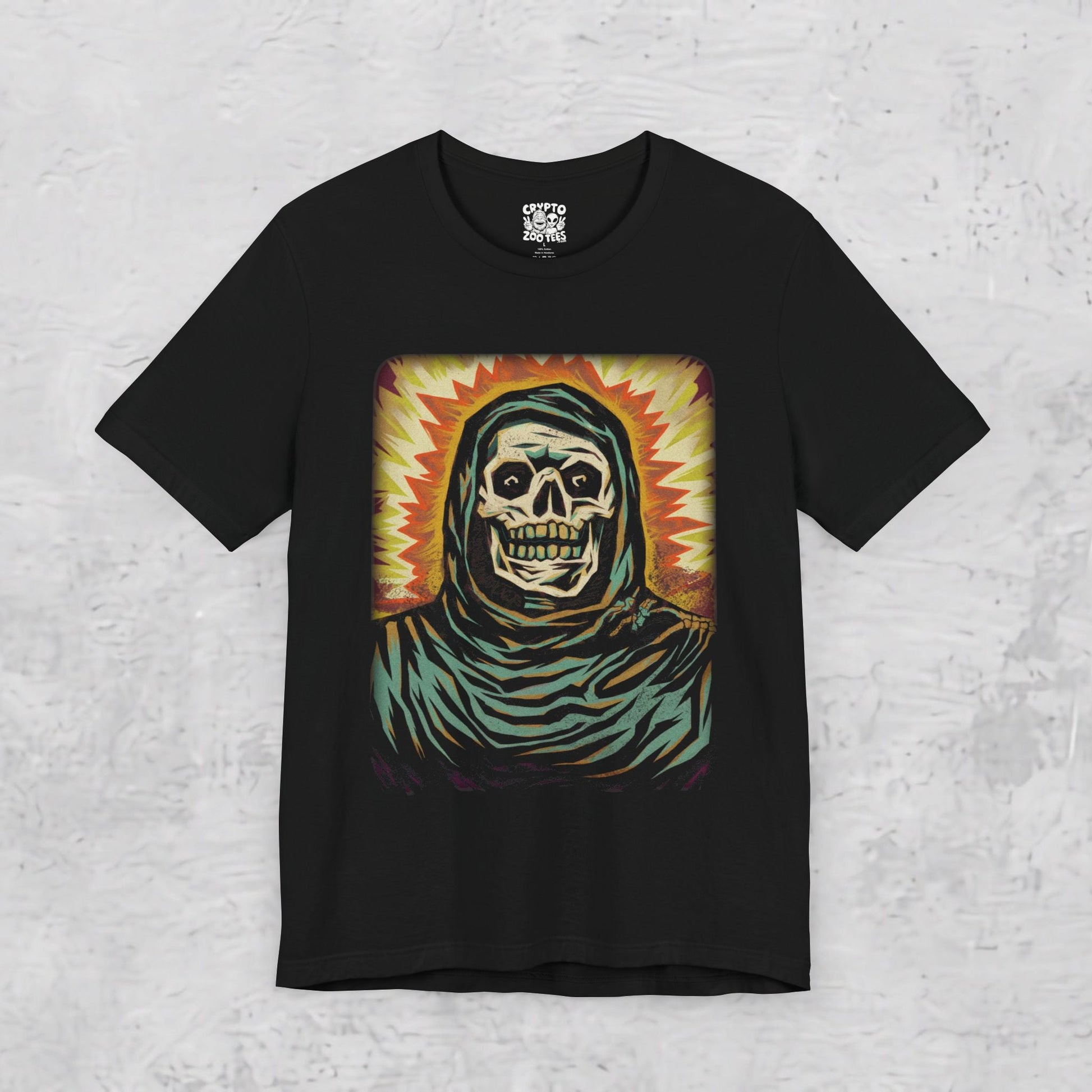 T-Shirt - Death Skeleton | Unisex T-shirt | Skulls & Skeletons, Comics | Goth from Crypto Zoo Tees