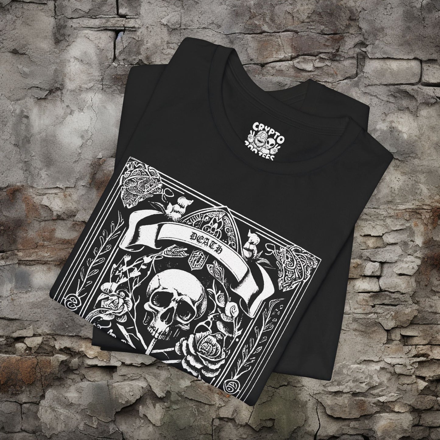 T-Shirt - Death Tarot T-Shirt | Unisex T-shirt, Long Sleeve T-shirt | Skulls & Skeletons, Spiritual | Gothic, Retro & Vintage from Crypto Zoo Tees