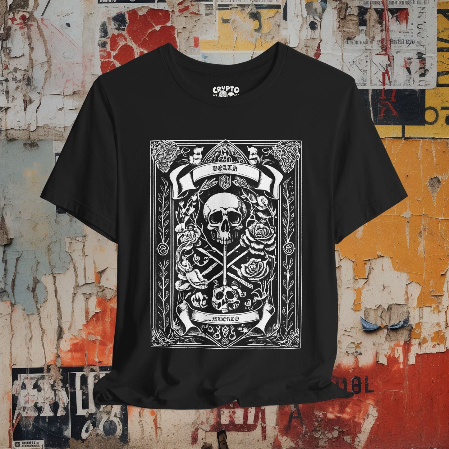 T-Shirt - Death Tarot T-Shirt | Unisex T-shirt, Long Sleeve T-shirt | Skulls & Skeletons, Spiritual | Gothic, Retro & Vintage from Crypto Zoo Tees